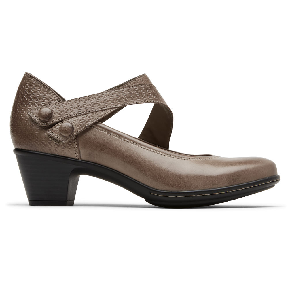 Wedges Rockport Mujer Mexico - Cobb Hill Kailyn Asymmetrical Mary Jane Marrom - RXKQA5847